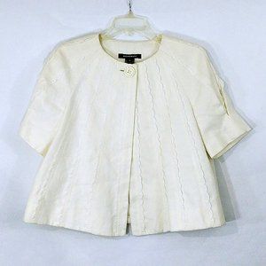 Ellen Tracy Off-White Linen Designer Jacket | 4
